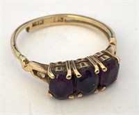 14K Gold and Three Stone Ring