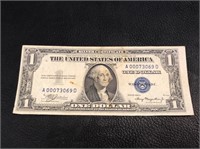One Dollar Bills silver certificate