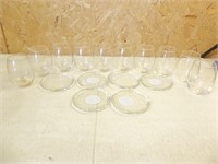 Wine Glasses & Glass Candle Plates
