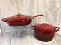 Two New Enameled Cast Iron 6.5 Dutch Oven w/Lid