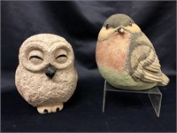 Large Cast Resin Bird & Owl Figures