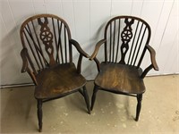 Set of 5 Oak Nautical Chairs