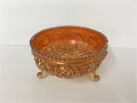 Deep Footed Carnival Glass Candy Dish