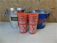 Beer / Champagne Buckets & Budweiser Cups