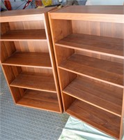 2 wood book shelves