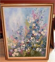 Floral oil on canvas painting by Thomas Pell