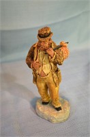 Hobo/bum statue by Curtis, plaster, 7.25" T