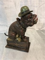 Cast Iron Cigar Dog Coin Bank