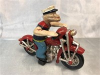 Cast Iron Motorcycle Sailor Toy -Reproduction