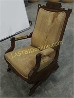 Vintage wood frame platform rocking chair