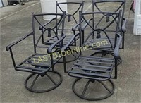 4 matching swivel and rocking patio chairs