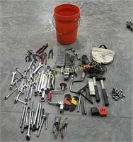 Orange bucket of tools