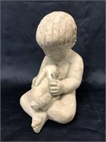 Child w/Bunny Statue