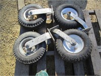 4 pneumatic cart tires