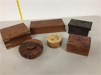 collection of wooden trinket boxes