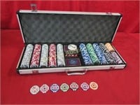 Poker Chips in Metal Storage Case