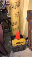 Four Orange Street Cones, Sono tube, 2-caution