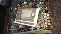 Box in a tote of all kinds of acrylic paints,