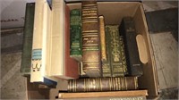 Box lot of books including antique books,
