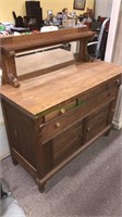 Antique Oak sideboard with the mirror and shelf