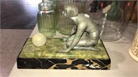 Art deco marble/metal nude with the ball, 7