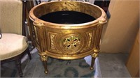 Huge gold decorated planter with the steel liner,