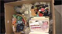 Box of all kinds of buttons lots of them in bags