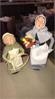 Byers Carolers figures, about 13 inches tall, two