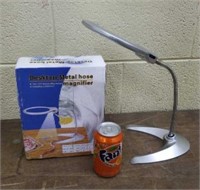 Desktop flexible magnifier with two LED
