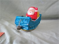 Vintage Friction Santa in Sleigh with bell