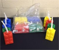 All for one bid.  LEGO style sip cups. 16 pieces.