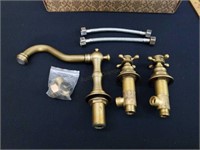 Brass finish bath faucet