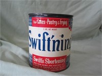 Vintage Swifting Swift's Shortening Tin (6 tall)