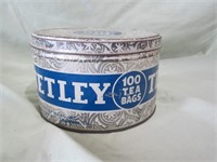 Vintage Tetley Tea Bags Tin (4"H x 6"D)