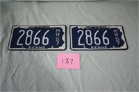 Pair of 1950s Motorboat License Plates