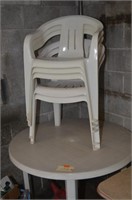 PLASTIC PATIO TABLE WITH CHAIRS