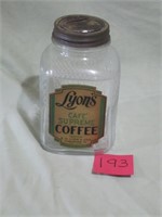 Lyon's Coffee Jar Harrisburg, PA (7" tall)