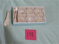 6 Salts with Spoons in original box by Bohemia