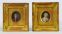 Pair 19th c. Miniature Portraits