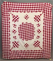 C. 1920's Red & White Quilt