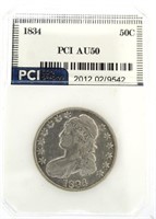 1834 AU Capped Bust Silver Half Dollar