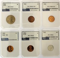 (6) Various Slabbed Coins