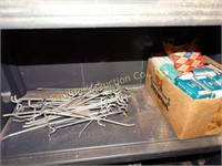 Peg board hooks & box assorted nails