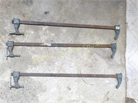 3 Metal bar clamps - 2ft