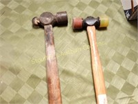 1 Ball pean hammer & 1 rubber hammer