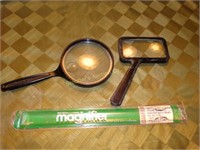 Bausch & Lomb magnifier & 2 handheld magnifiers