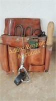 LEATHER TOOL POUCH W/ TOOLS