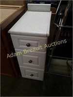 White 3 drawer cabinet with countertop