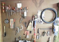 Contents of wall to include: hand tools, clamps,