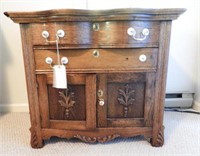 Antique Oak serpentine Front two drawer over